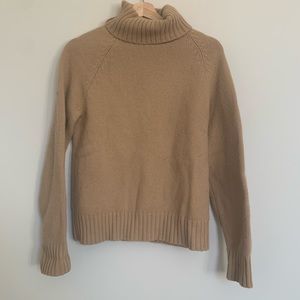 Camel turtleneck sweater